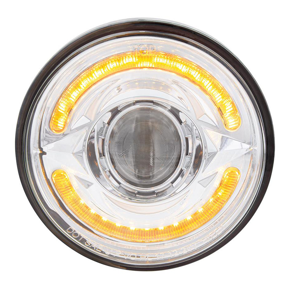 ULTRALIT LED 5-3/4" Round Headlight with 60 LED Dual Color Light Bar