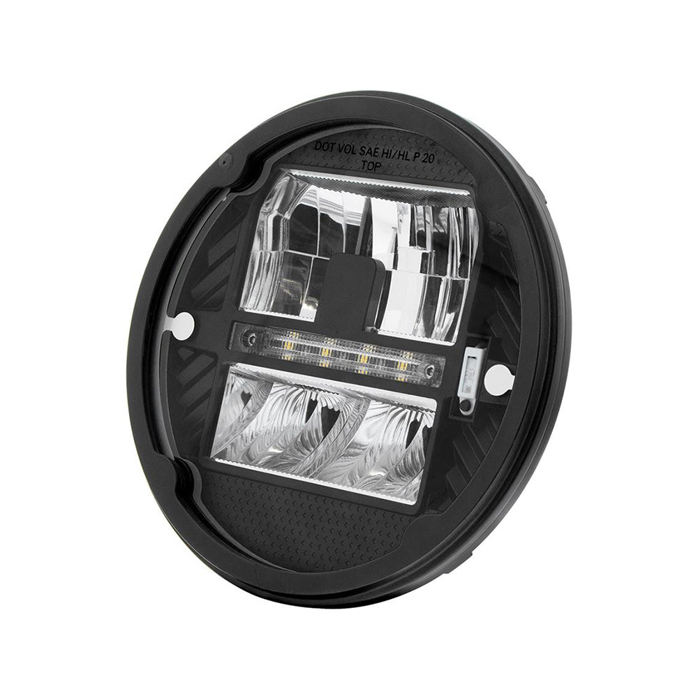 ULTRALIT 7" LED Round Heated Headlight with White Position Light