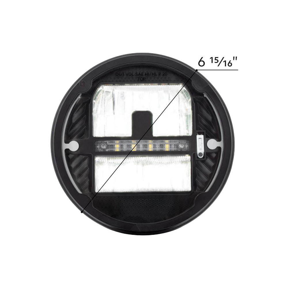 ULTRALIT 7" LED Round Heated Headlight with White Position Light