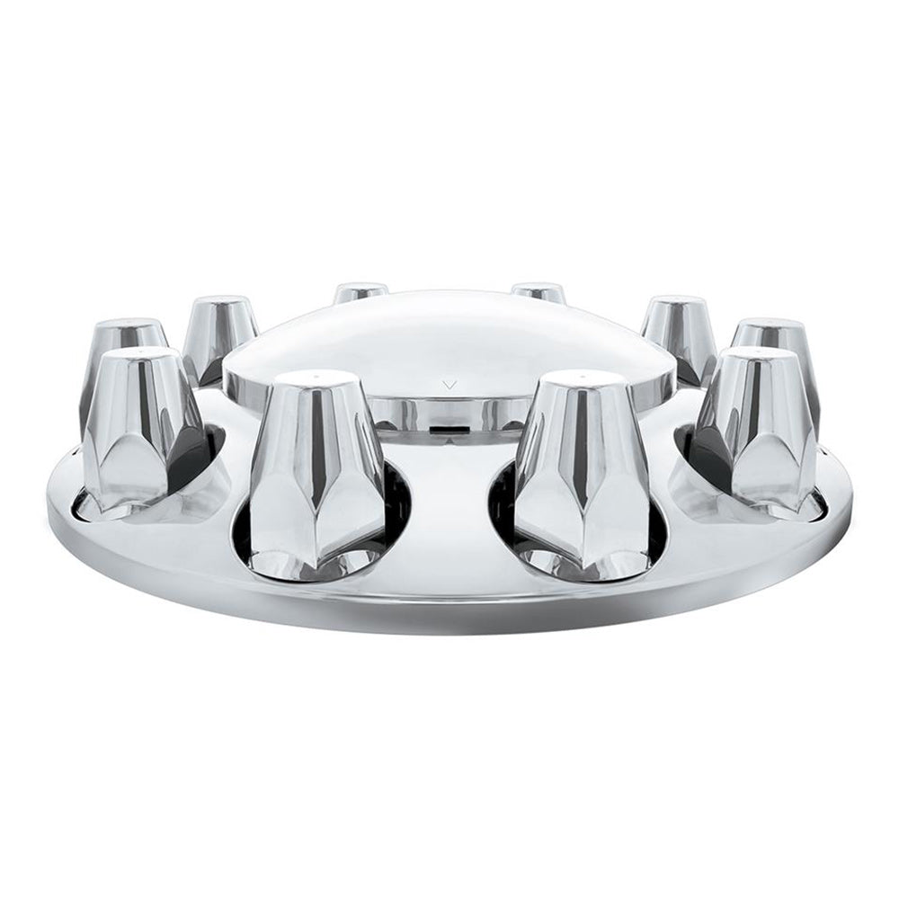 Chrome Dome Front Axle Cover Kit with 33mm Push On Nut Covers
