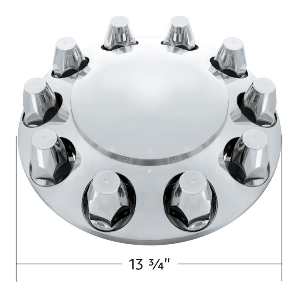 Chrome Dome Front Axle Cover Kit with 33mm Push On Nut Covers