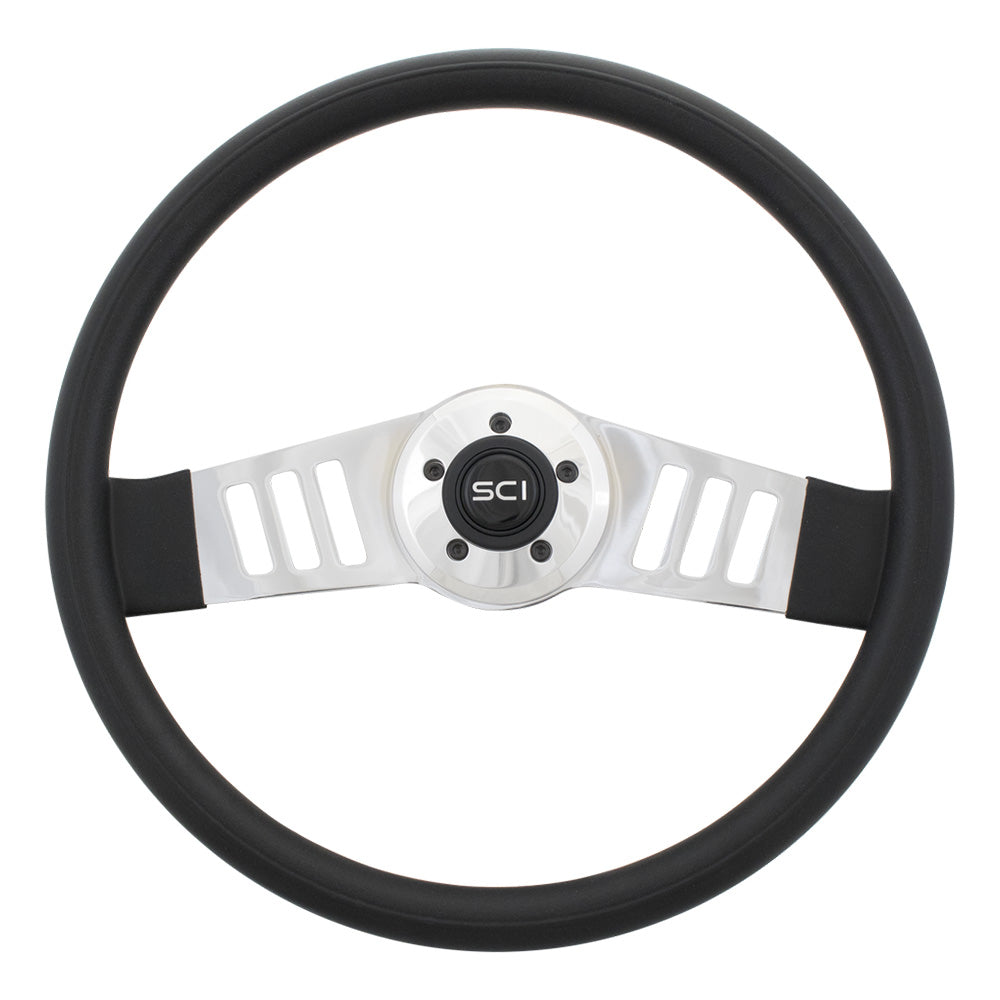 18" Black 2 Spoke Steering Wheel