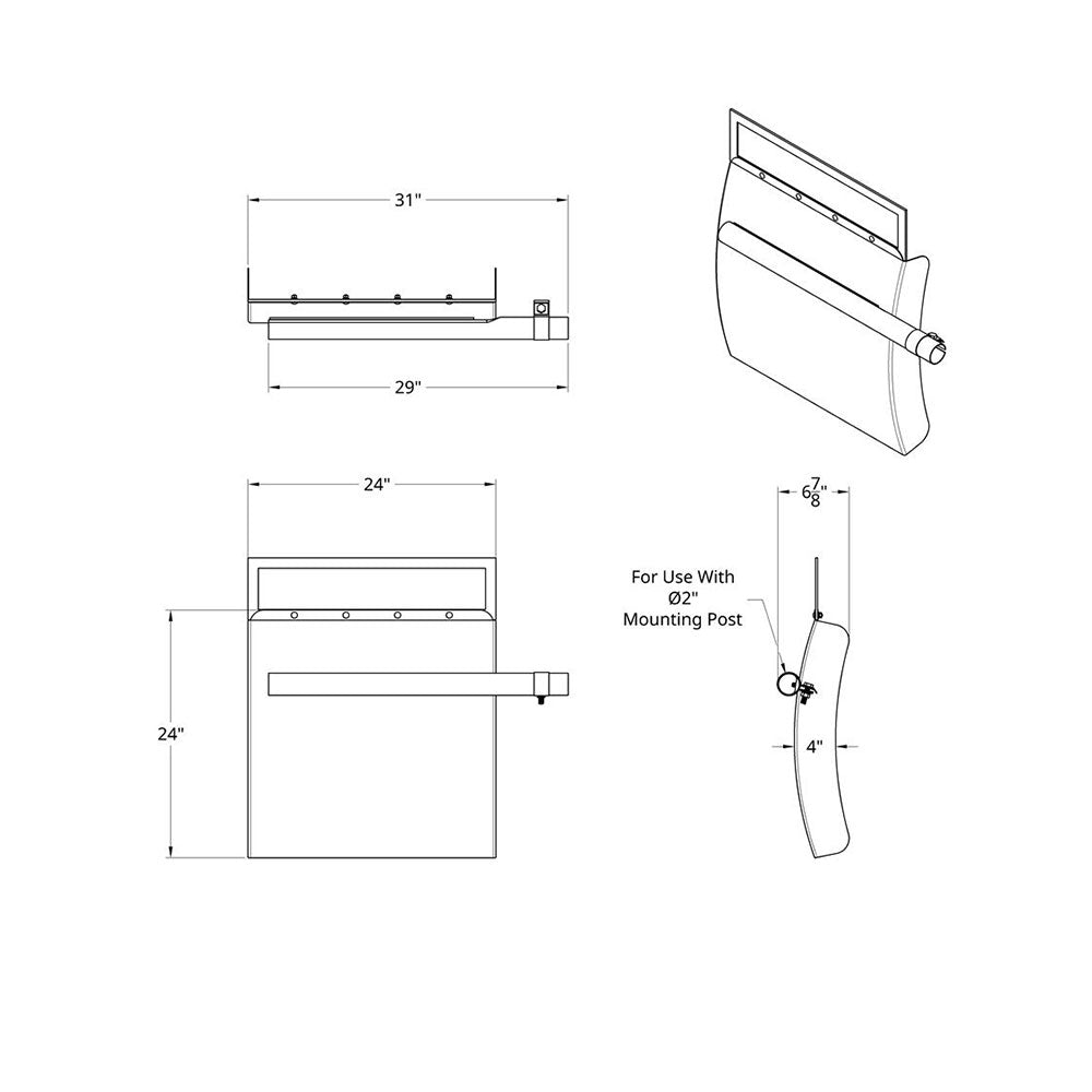 24" 430 Stainless Steel Quarter Fender with Tube Bracket Set