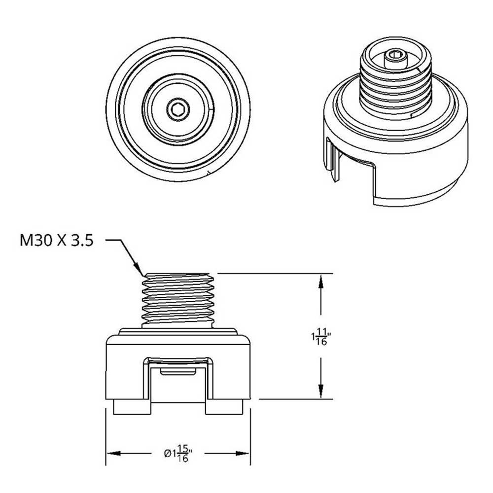 Shifter Mounting Adapter For 13, 15, 18 Speed - Thread On