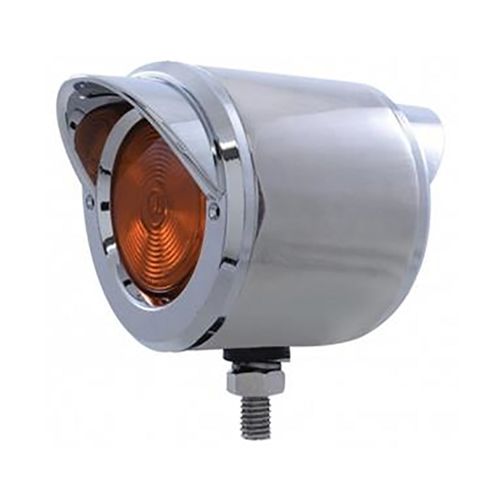 2-1/2" Stainless Steel Double Face Amber, Red Light with Visor