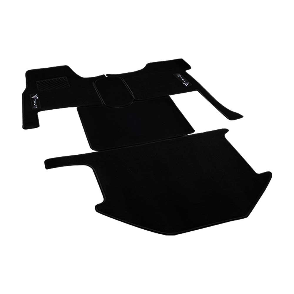 Kenworth T680, T880, W990 Black Carpeted Floor Mat Set with Black Trim