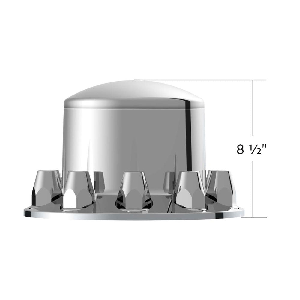 Chrome Dome Rear Axle Cover With 33mm Standard Style Push-On Nut Covers
