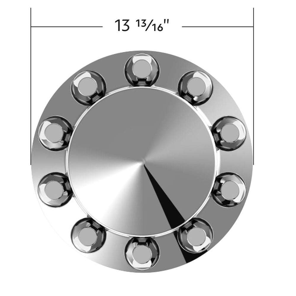 Chrome Pointed Rear Axle Cover With 33mm Standard Style Push-On Nut Covers
