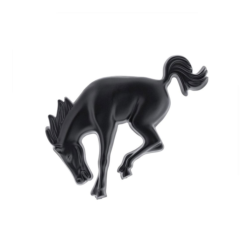 Plastic Matte Black Bucking Horse Emblem