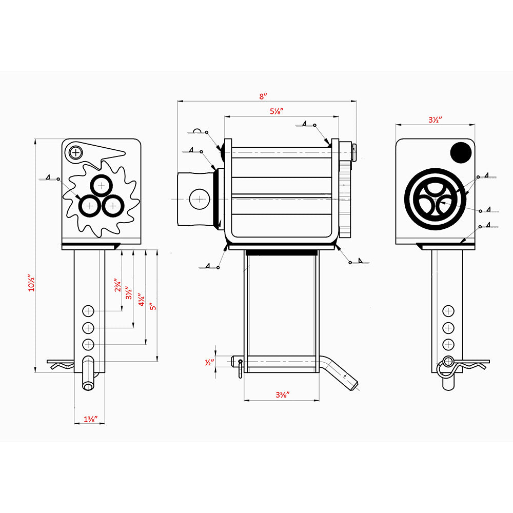 4" Stake Pocket Winch