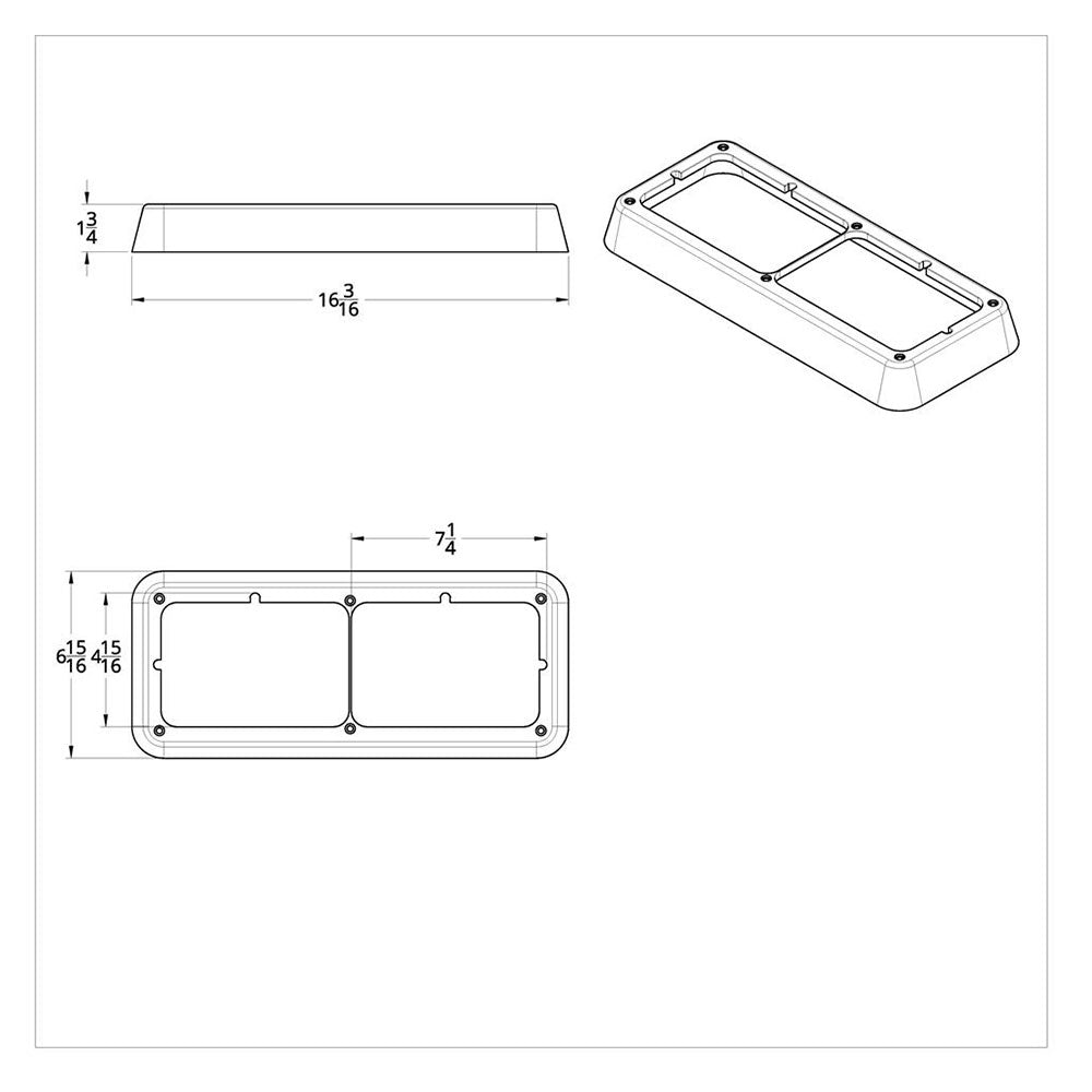 Chrome Plastic Rectangular Dual 4" X 6" Headlight Bezel