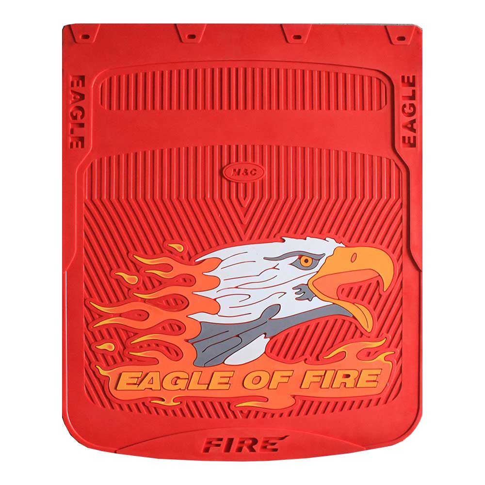 24" x 30" Red Rubber Eagle with Fire Mud Flaps (PR)