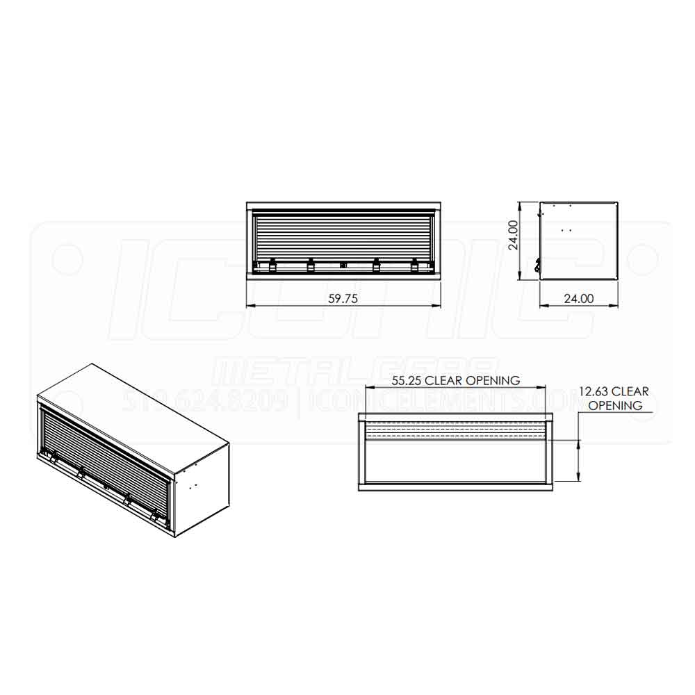Smooth Aluminum Tool Box with Roll-Up Door 60"L