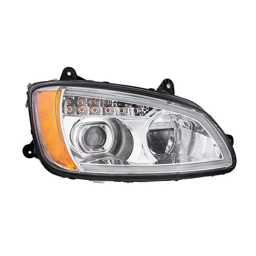 Kenworth T660 2007-2017 Chrome LED Headlight with Turn Signal & Position Light Bar