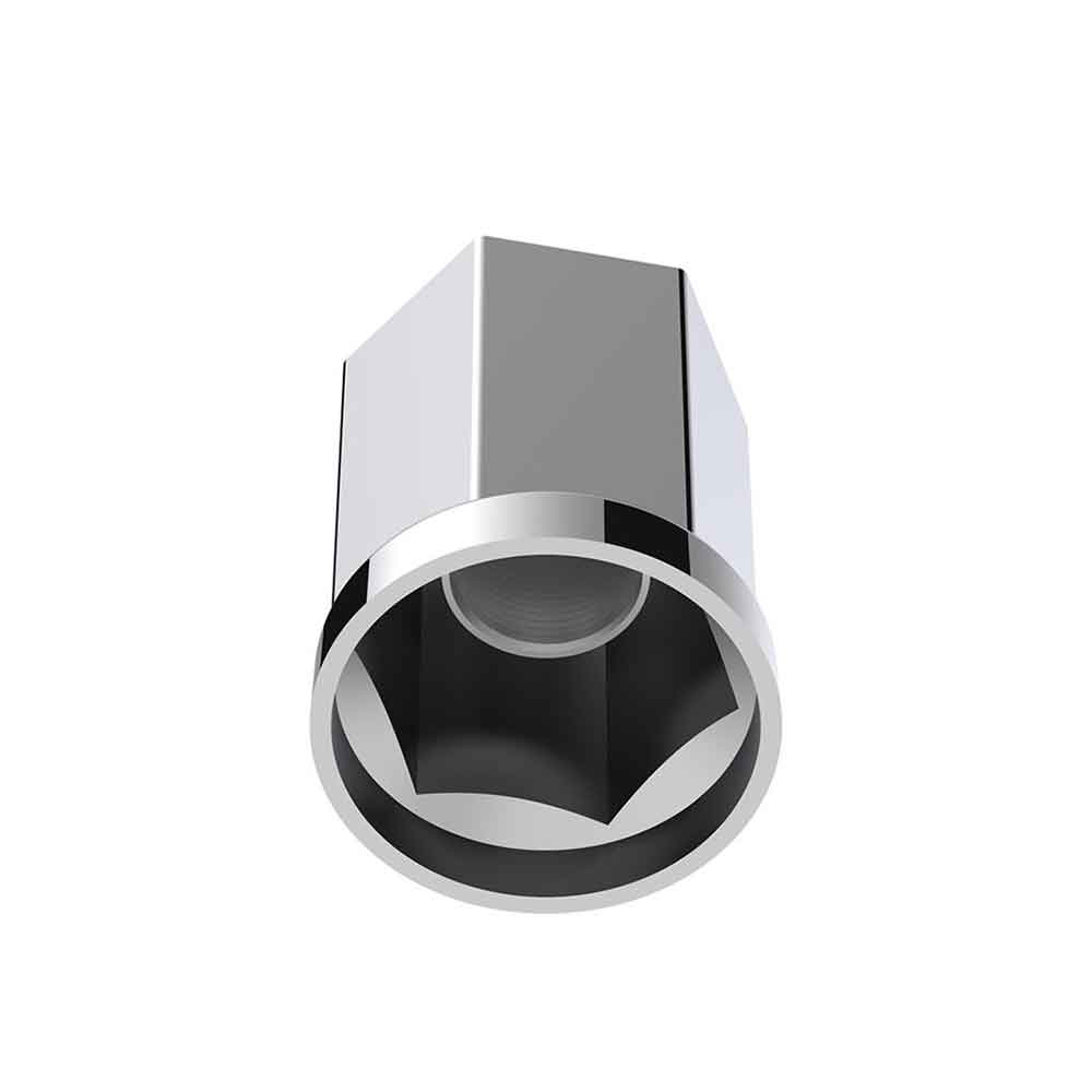 33mm x 3" Chrome Plastic Hexagon Style Thread-On Nut Cover