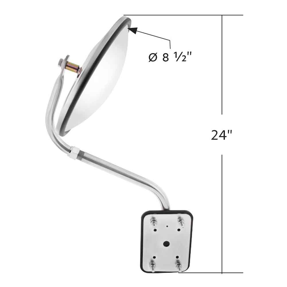 8.5" Pod Mount Convex Mirror