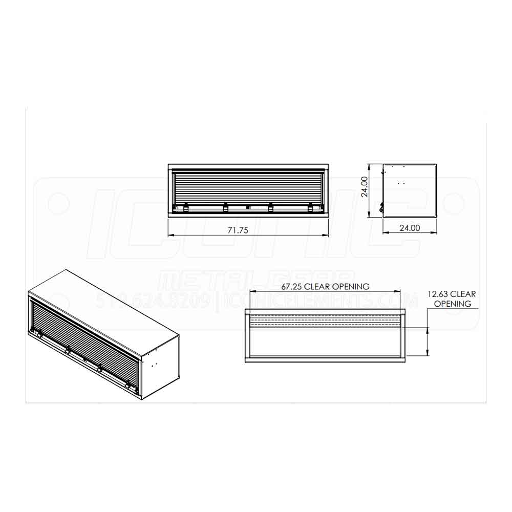Smooth Aluminum Tool Box with Roll-Up Door 72"L