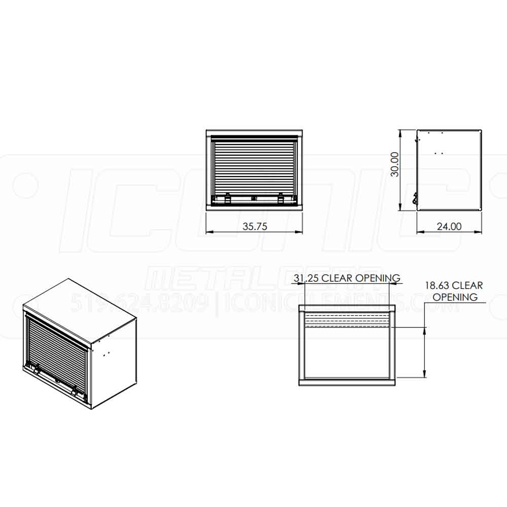 Smooth Aluminum Tool Box with Roll-Up Door 36"L