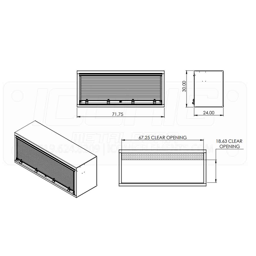 Smooth Aluminum Tool Box with Roll-Up Door 72"L
