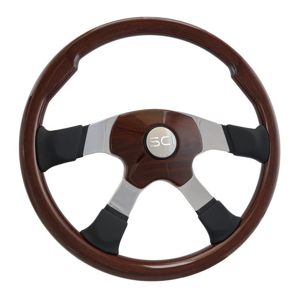 18" Milestone Mahogany 4-Spoke Steering Wheel