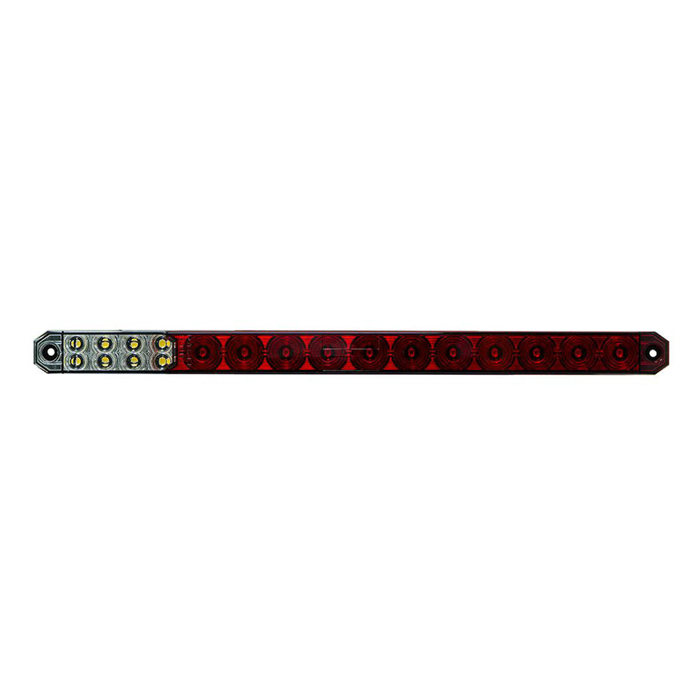 17" LED Low Profile Light Bar with Back Up Light Red and Clear Lens