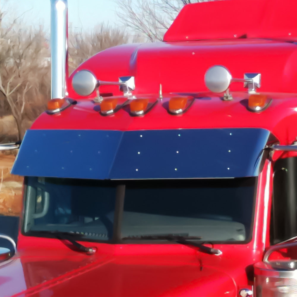 14" Stainless Steel Peterbilt Ultra Cab Visor 2002+