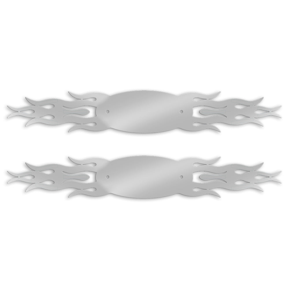 Stainless Steel Peterbilt Double Side Flaming Emblem Accent