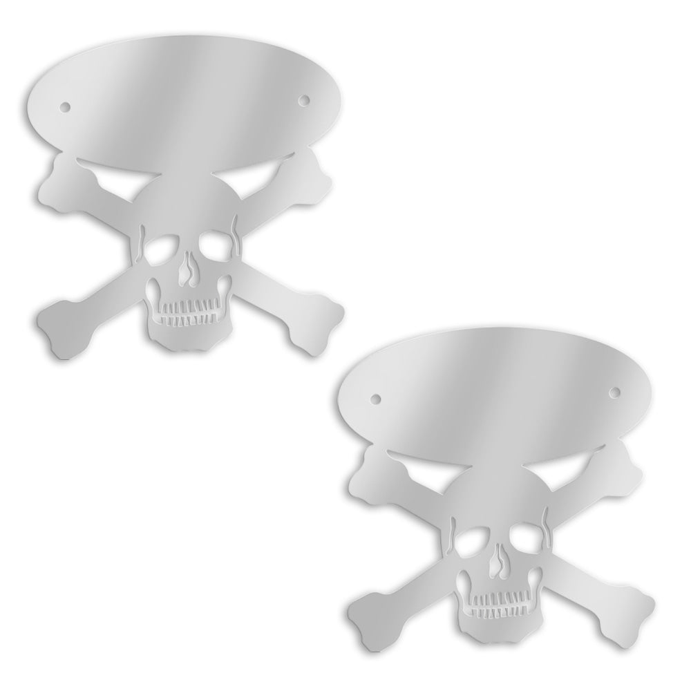 Stainless Steel Peterbilt Skull and Cross Bones Emblem Accent