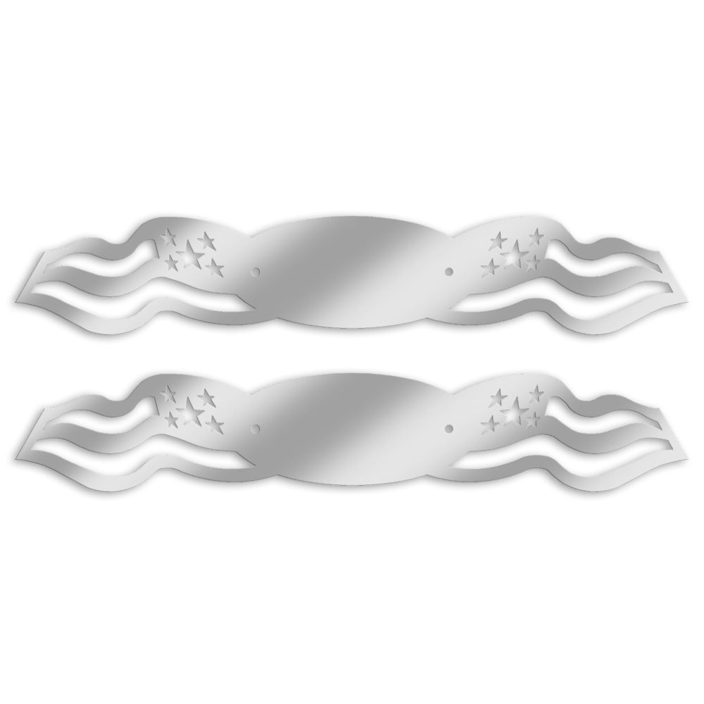 Stainless Steel Peterbilt Double American Flag Emblem Accent
