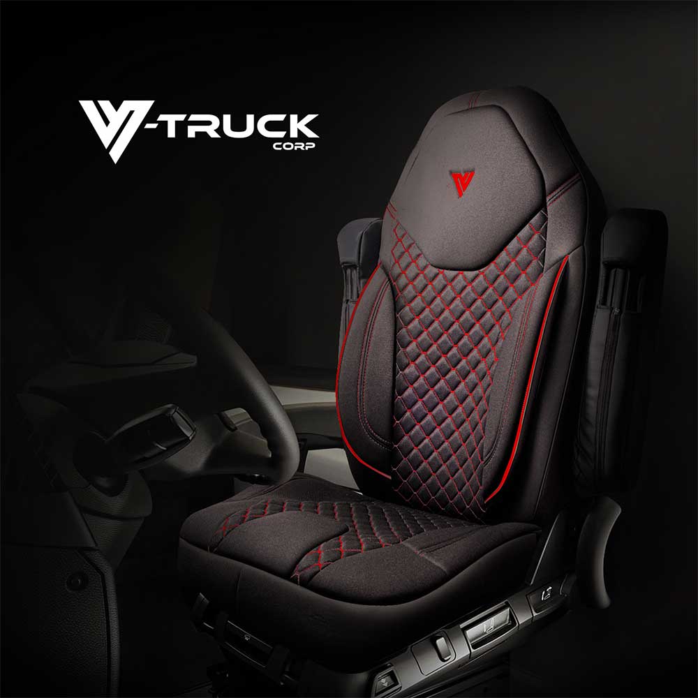 Volvo VNL, VNR 2019+ Black Cloth Seat Covers