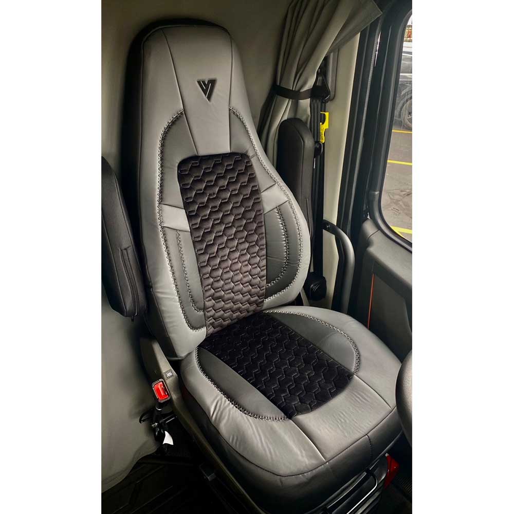 Volvo VNL, VNR 2019+ Leather and Cloth Seat Cover