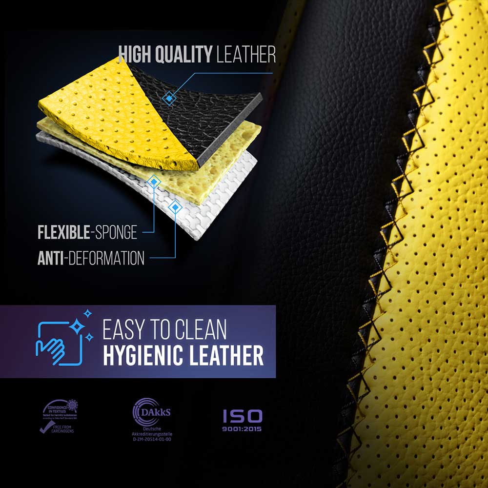 Volvo VNL, VNR 2019+ Black Faux Leather Seat Cover