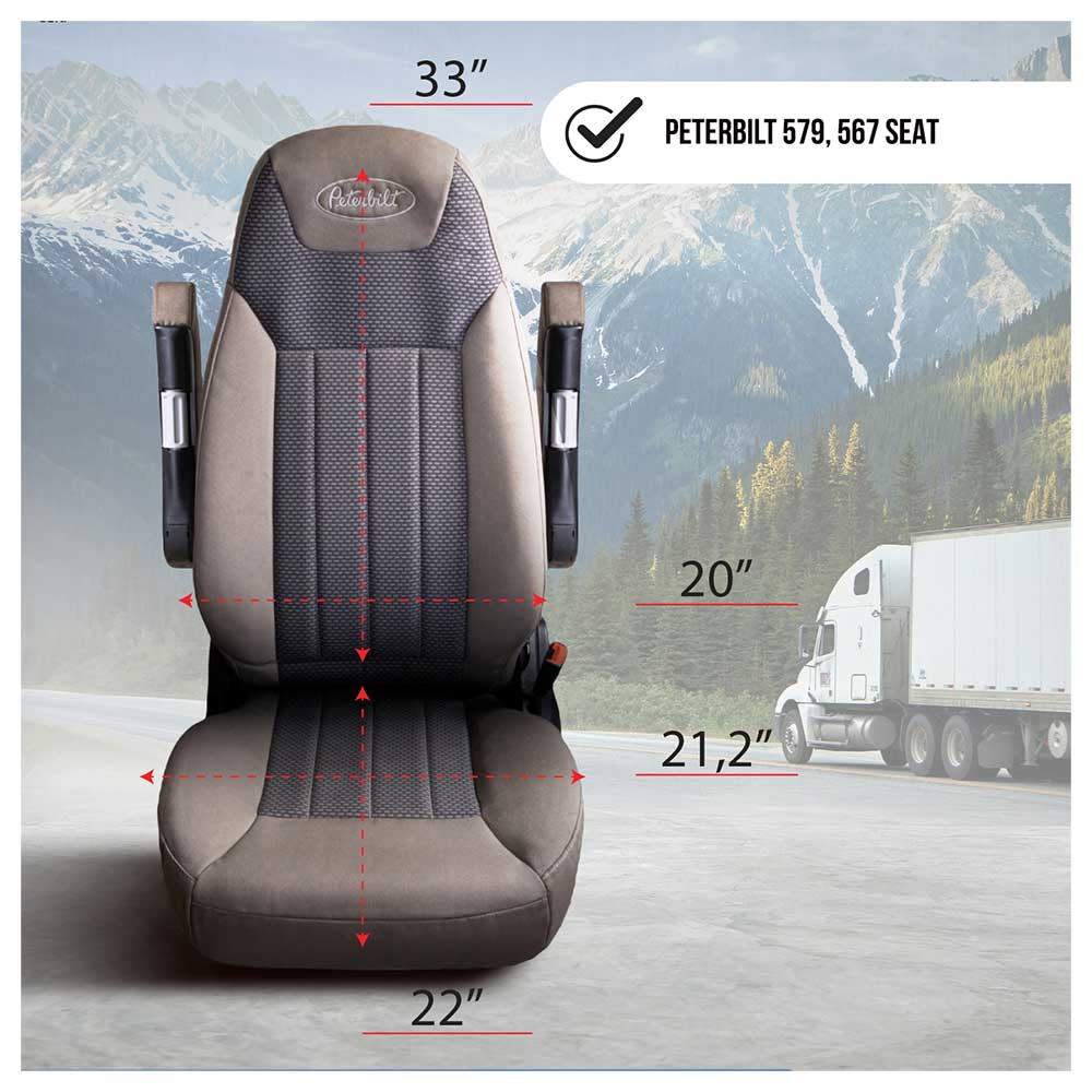 Peterbilt 567, 579 Black Cloth Seat Cover