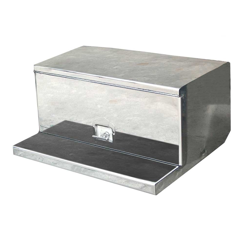 30" SS Battery Box with 6" Hook Latch Straps for Peterbilt 379, 386, 388, 389