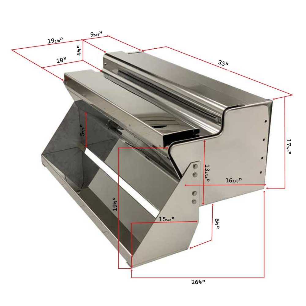 34" x 26-1/2" x 17-3/8" Diamond Plate Battery Box for 1982- 2005 KW W900L