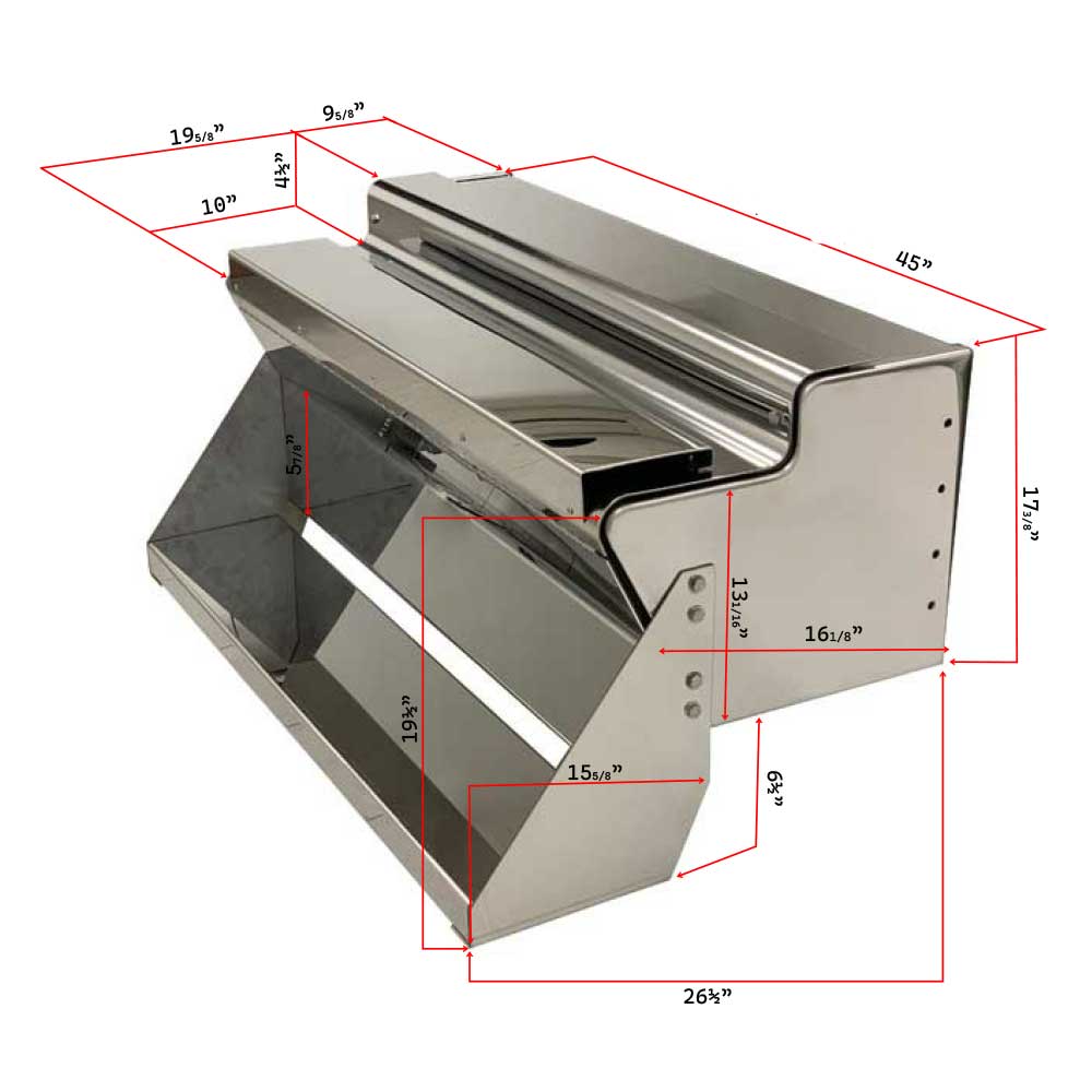 45" x 26-1/2" x 17-3/8" Diamond Plate Battery Box for 1982 - 2005 Kenworth W900L
