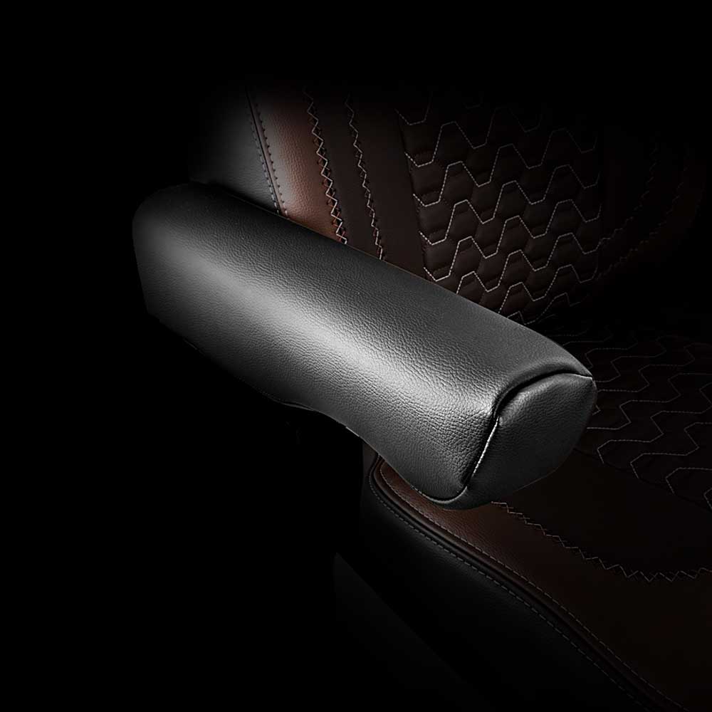 15" Black Faux Leather Armrest Covers for Peterbilt 579, 567 and Kenworth T680, T880, W990 Models