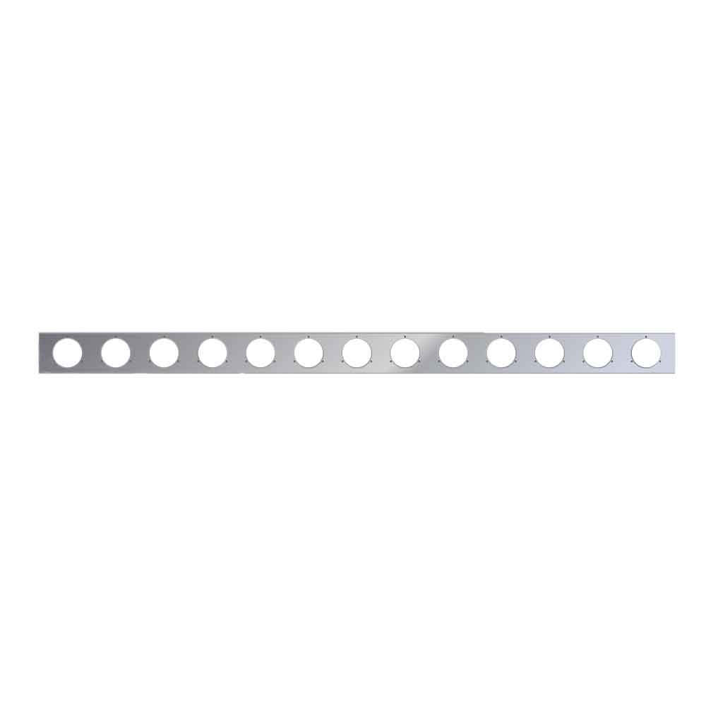 94" x 6" One-Piece Stainless Steel Rear Bar with Thirteen 4" Light Holes