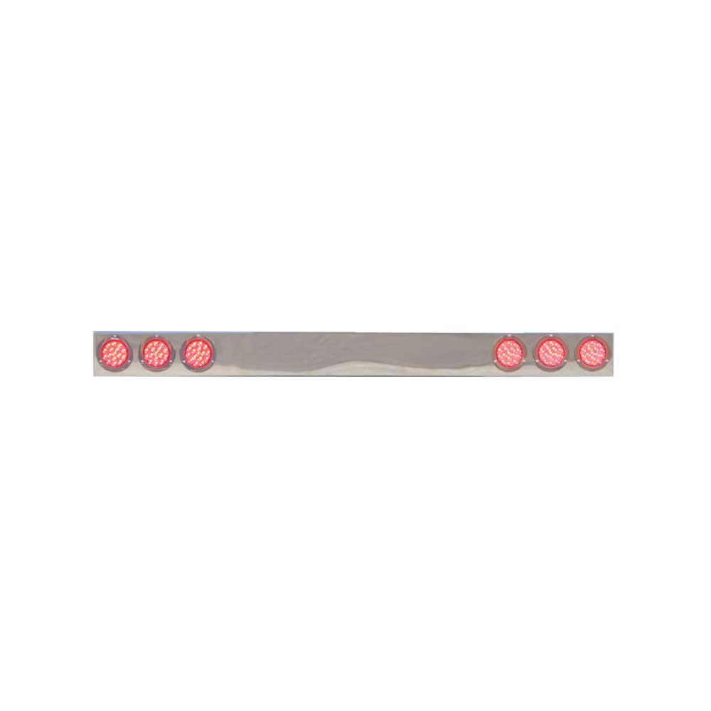 One-Piece 94" x 8" Stainless Steel Rear Light Bar with Six 4" Light Holes