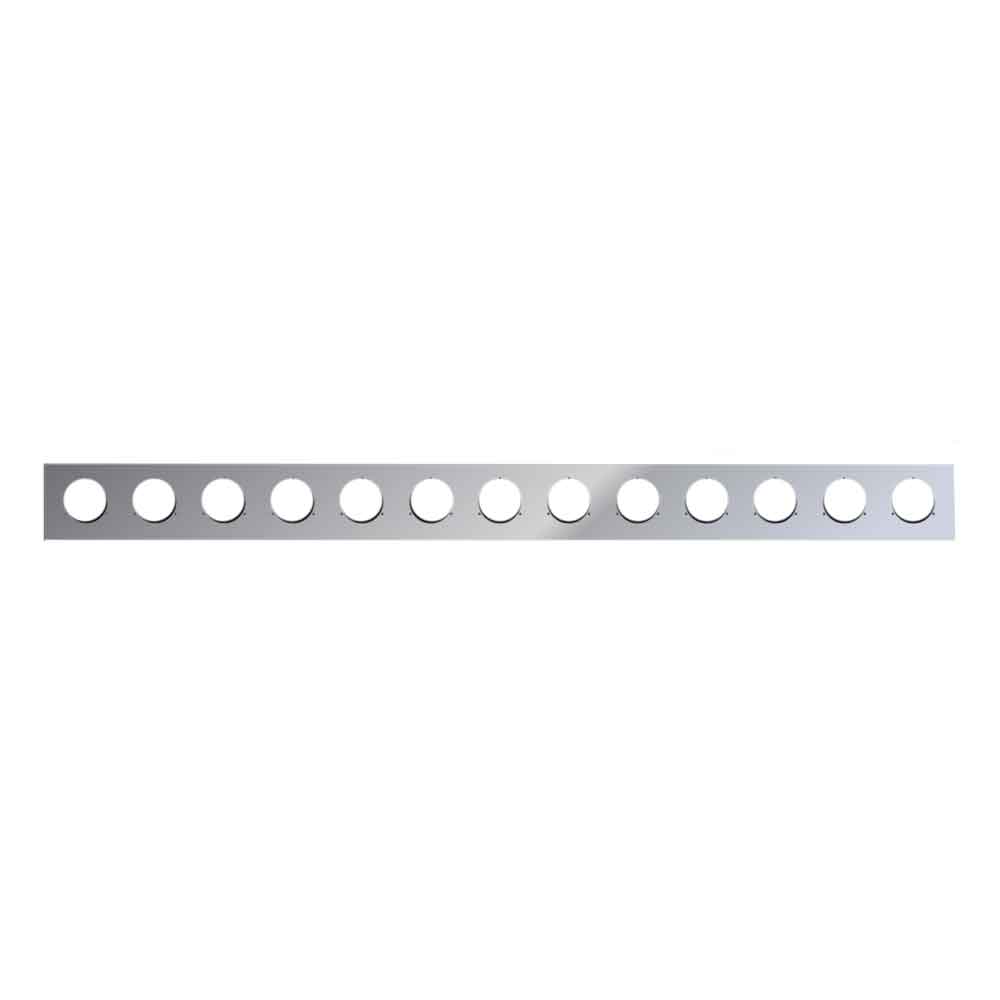 94" x 8" One-Piece Stainless Steel Rear Bar with Thirteen 4" Light Holes