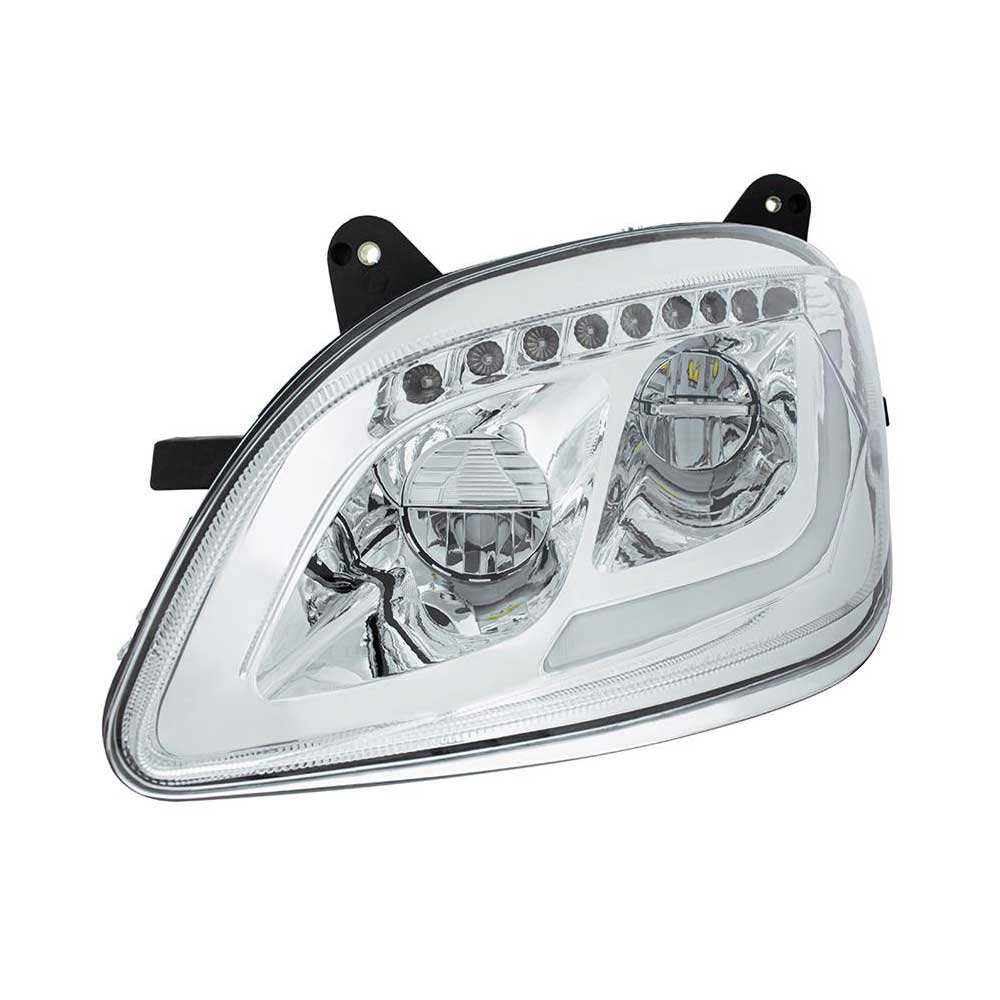 Peterbilt 579, 587 Chrome LED Headlight with Sequential LED Turn Signal