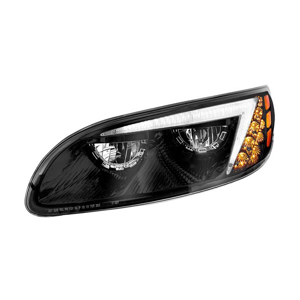 Peterbilt 382, 384, 386, 387 Black Inner Housing with 58 LEDs Headlight