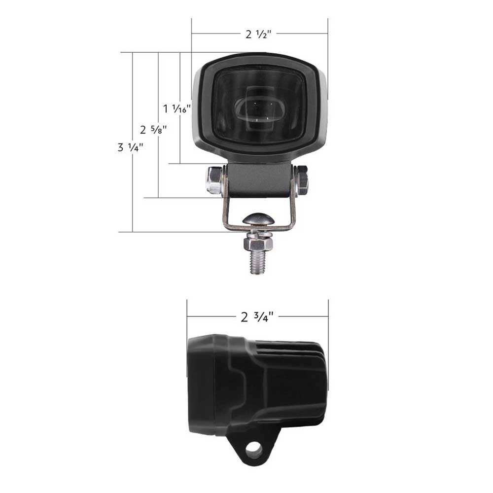 2-1/2" x 1" Red 4 LED Safety Light with Single Beam