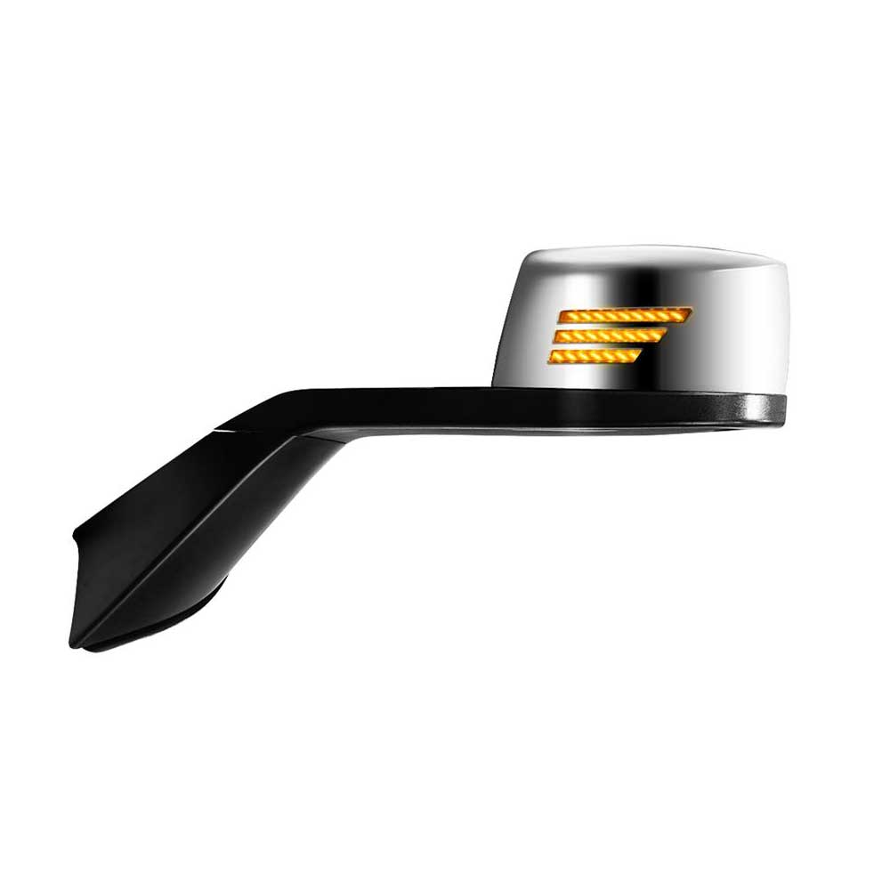Chrome Hood Mirror with Sequential LED Turn Signal for 2018+ Volvo VNL