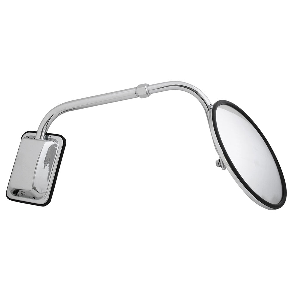 Chrome Hood Mount Bracket w/8" Convex Mirror