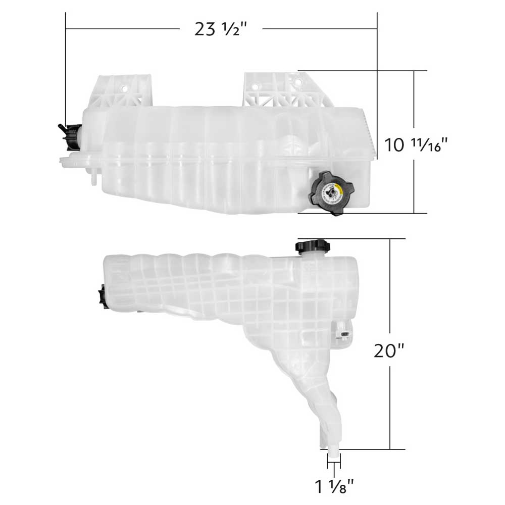 Peterbilt 579, Kenworth T680, T880 Pressurized Coolant Reservoir and Coolant Level Sensor