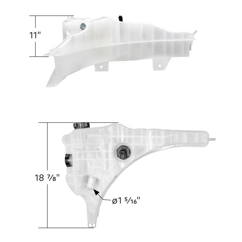 Freightliner Cascadia, Century, Columbia, M2 Pressurized Coolant Reservoir and Coolant Level Sensor