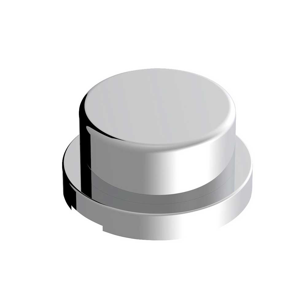 3/4" x 5/8" Chrome Plastic Flat Top 10 Pack of Nut Covers - Push On