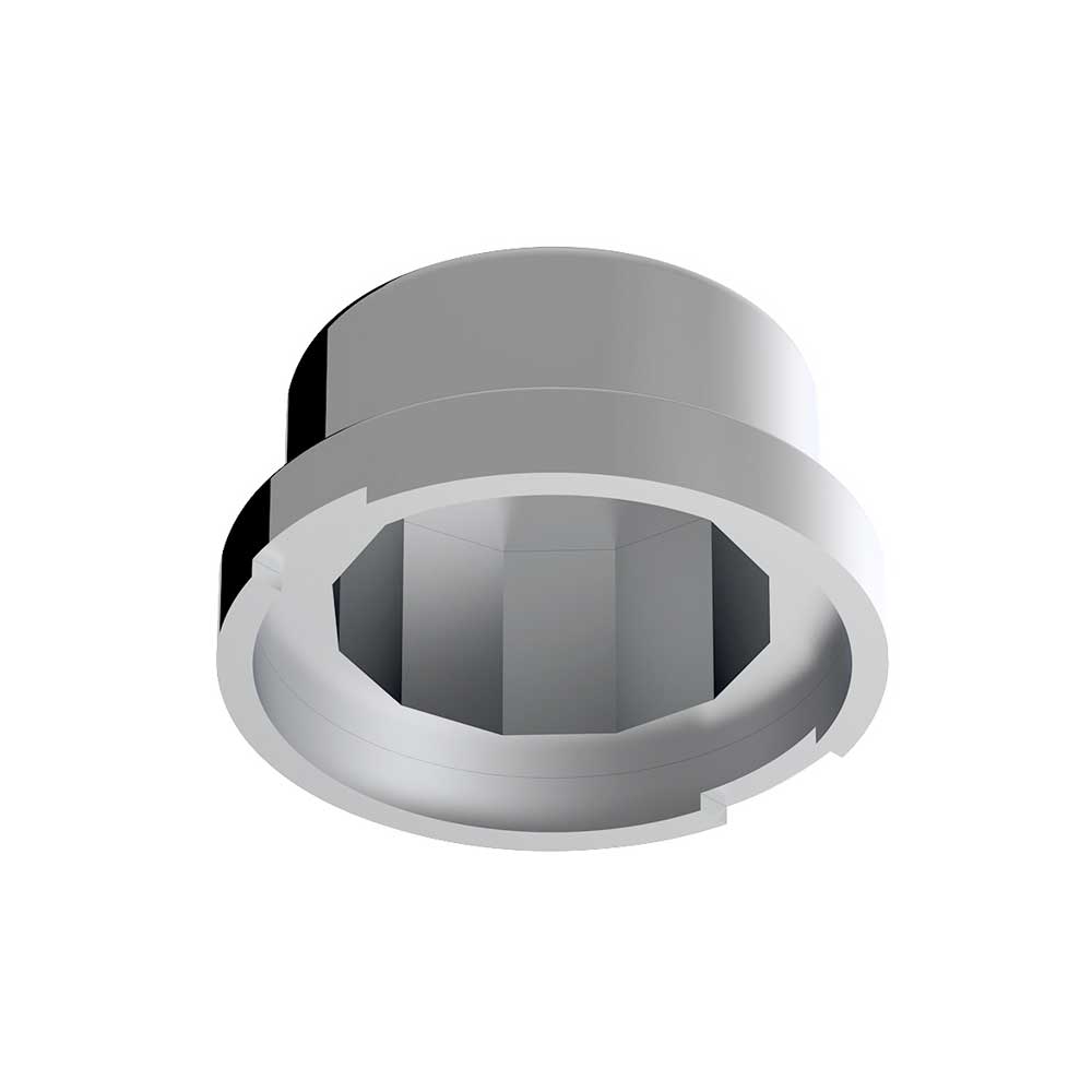 3/4" x 5/8" Chrome Plastic Flat Top 10 Pack of Nut Covers - Push On