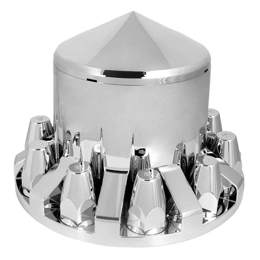Cone Top Deluxe Chrome ABS Rear Axle and Screw-On Classic Nut Cover Kit